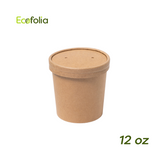 Contenedor Kraft 12 oz con tapa carton